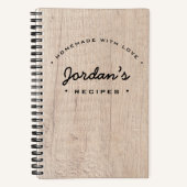 Personalisierte hausgemachte Liebe Rezept Rustikal Notizblock (Vorderseite)