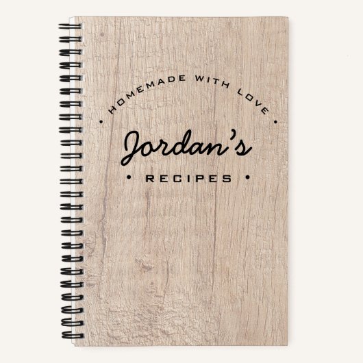 Personalisierte hausgemachte Liebe Rezept Rustikal Notizblock (Vorderseite)