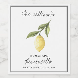 Personalisierte hausgemachte Limoncello-Etiketten  Weinetikett