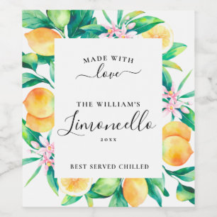 Personalisierte hausgemachte Limoncello Food Drink Weinetikett