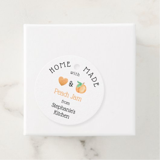 Personalisierte hausgemachte Peach Jam Rustic Kraf Geschenkanhänger (Beispiel)