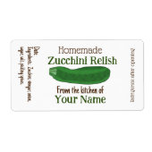 Personalisierte hausgemachte Zucchini Relish oder  (Vorne)