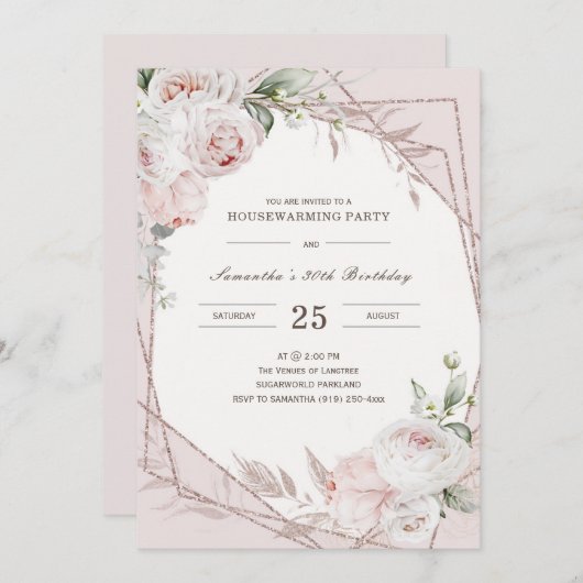 Personalisierte Haushaltserwärmung und Einladung z (Vorne/Hinten)