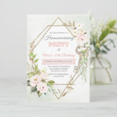 Personalisierte Haushaltserwärmung und Geburtstag Einladung (Stehend Vorderseite)