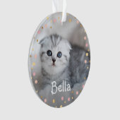 Personalisierte Hauskatze Meowy Weihnachtsfeiertag Ornament (Vorderseite)