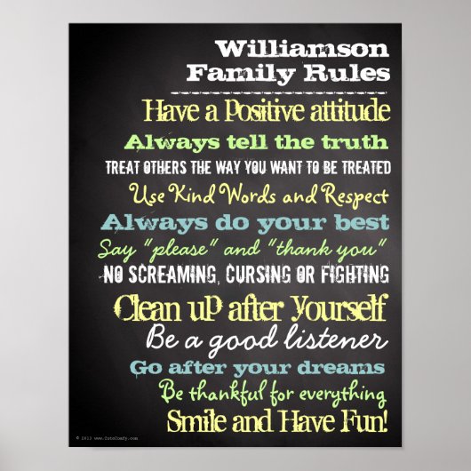 Personalisierte Hausordnung Poster (Vorne)