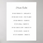 Personalisierte Hausordnung Poster (Vorne)