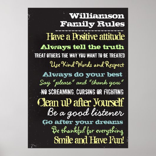 Personalisierte Hausordnung Poster (Vorne)