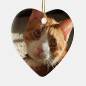 Personalisierte Haustier-Foto-Herz-Verzierung Keramikornament (Rechts)