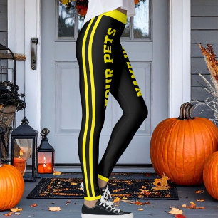 Personalisierte Haustier-Mutter Cute Schwarz und G Leggings