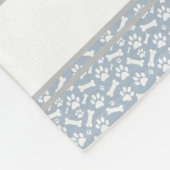 Personalisierte Haustierdecke - Paw-Druckknochen Fleecedecke (Ecke)