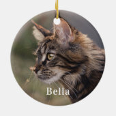Personalisierte Haustiere Katze Foto Weihnachten Keramik Ornament (Hinten)