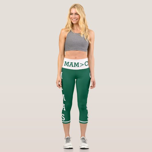Personalisierte Haustiere Mamas Katzen Hochwaiste Capri Leggings (Vorderseite)