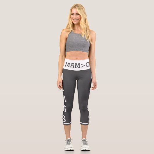 Personalisierte Haustiere Mamas Katzen Hochwaiste Capri Leggings (Vorderseite)