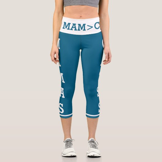 Personalisierte Haustiere Mamas Katzen Hochwaiste Capri Leggings (Vorderseite)