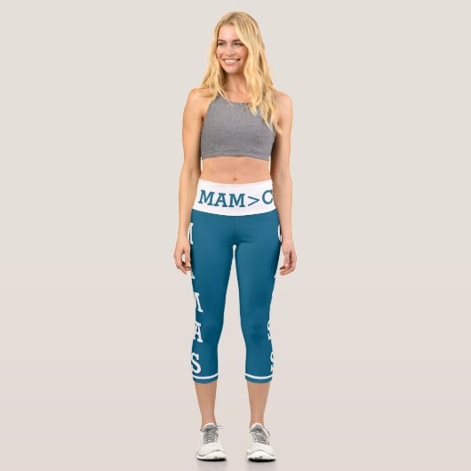Personalisierte Haustiere Mamas Katzen Hochwaiste Capri Leggings (Vorderseite)