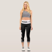 Personalisierte Haustiere Mamas Katzen Hochwaiste Capri Leggings (Vorderseite)
