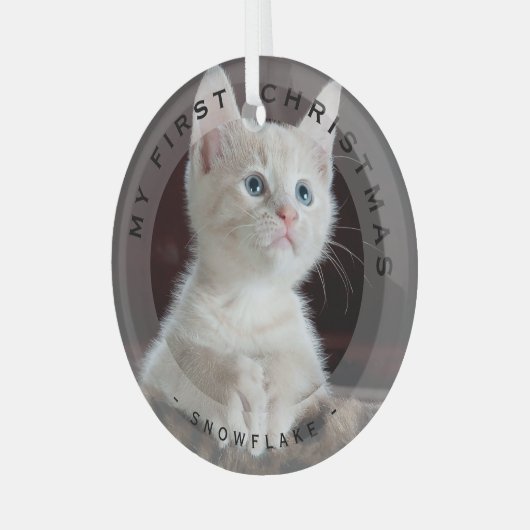 Personalisierte Haustiere mein erstes Weihnachtsgl Ornament Aus Glas (Vorderseite links)