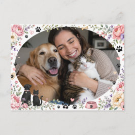 Personalisierte Haustierliebhaber-Foto-Blumen-Post Postkarte