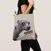 Personalisierte „[Haustiername] hat mich dazu gebr Tasche (Von Nahem)