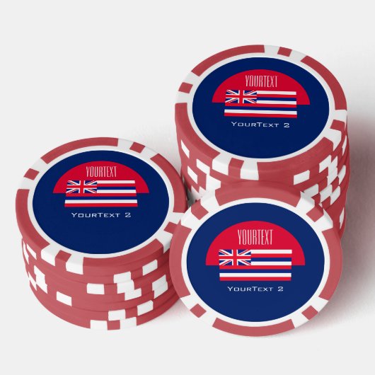 Personalisierte Hawaii-Staatsflagge auf einer Pokerchips (Stapel)