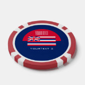 Personalisierte Hawaii-Staatsflagge auf einer Pokerchips (Einzeln)
