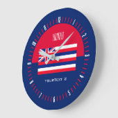 Personalisierte Hawaii-Staatsflagge Große Wanduhr (Winkel)