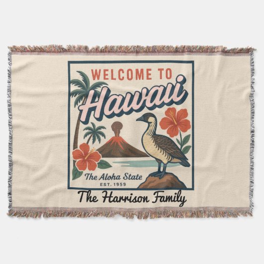 Personalisierte Hawaii-Wurfdecke Decke (Vorderseite)