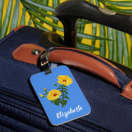 Personalisierte Hawaiianische Gelbe Hibiskus-Kunst Gepäckanhänger