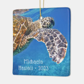 Personalisierte Hawaiianische Meeresschildkröte Keramikornament (Links)