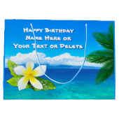 Personalisierte hawaiische Geschenk-Taschen Große Geschenktüte (Rückseite)