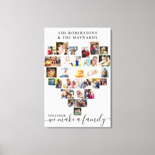 Personalisierte Heart Shaped Foto Collage Leinwanddruck (Vorderseite)