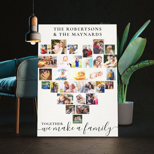 Personalisierte Heart Shaped Foto Collage Leinwanddruck