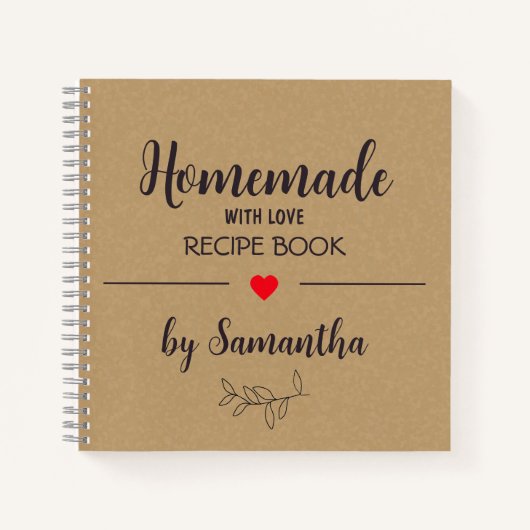 Personalisierte Heimat mit Liebe Rezept-Notebook Notizblock (Vorderseite)