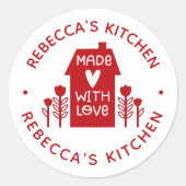 Personalisierte Heimat mit Liebe Runder Aufkleber (Vorderseite)