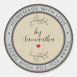 Personalisierte Heimat mit Liebe Runder Aufkleber