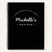 Personalisierte Heimat mit Liebe-Schwarz-Notebook Notizblock (Vorderseite)