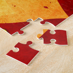 Personalisierte Heirat-Antrag-Goldherzen u. -ROT Puzzle