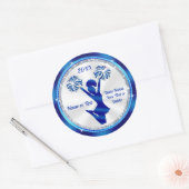 Personalisierte, heiße Aufkleber, blau, weiß, silb Runder Aufkleber (Umschlag)