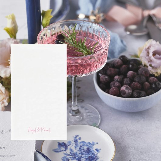 Personalisierte Heiße Rosa Hochzeit Serviette
