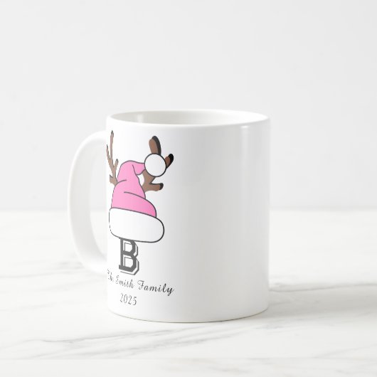 Personalisierte Heiße Rosa Weihnachtsmannmütze Mon Kaffeetasse (Vorderseite Links)