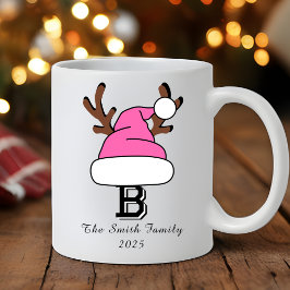 Personalisierte Heiße Rosa Weihnachtsmannmütze Mon Kaffeetasse