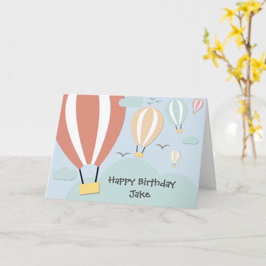 Personalisierte Heißluftballons Karte (Gelbe Blume)