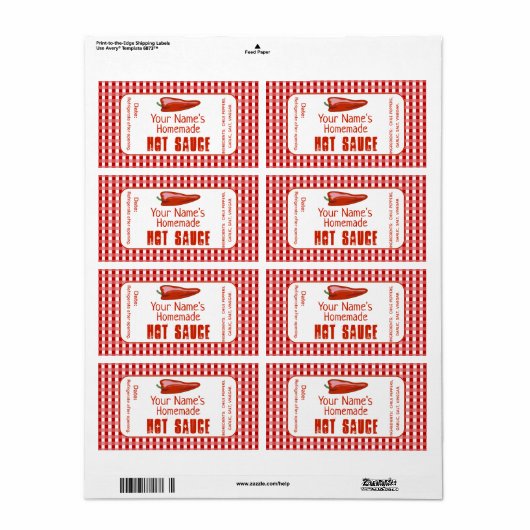 Personalisierte Heißsauce-Etiketten für selbst her (Vorne)