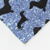 Personalisierte hellblaue Glitter-NamensDackeln Fleecedecke (Ecke)
