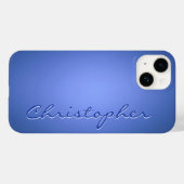 Personalisierte hellblaue Radialtextur 15 Case-Mate iPhone Hülle (Rückseite (Horizontal))