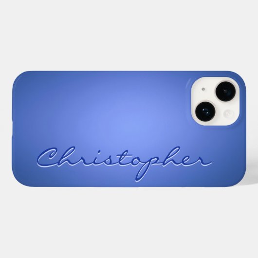 Personalisierte hellblaue Radialtextur 15 Case-Mate iPhone Hülle (Rückseite (Horizontal))