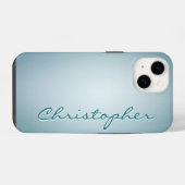 Personalisierte hellblaue Radialtextur iPhone Hülle (Rückseite (Horizontal))