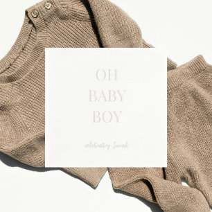 Personalisierte hellbraune Babyparty für Jungen Serviette