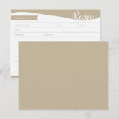 Personalisierte hellbraune und weiße Rezept-Karte Postkarte (Vorne/Hinten)